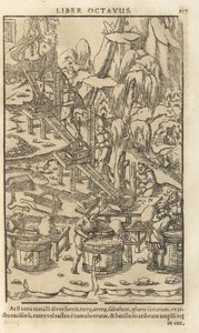 Kuvitus Georgius Agricolan teoksesta De re metallica libri XII, 1556 tekijältä Unbekannt