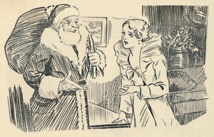 Kuvitus Joulupukin mystifikaatiosta, 1936. tekijältä Unbekannt