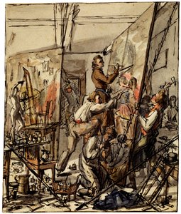 Taiteilijastudiossa, 1820-luku tekijältä Unbekannt