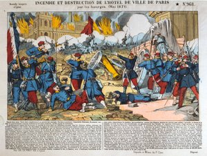 Hôtel de Villen tulipalo ja tuho, Pariisi, 24. toukokuuta 1871 tekijältä Unbekannt