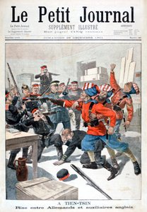 Välikohtaus saksalaisten joukkojen ja brittiläisten apujoukkojen välillä, Tientsin, Kiina, 1901 tekijältä Unbekannt