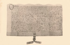 Tontin myyntisopimus, Guy Fawkesin allekirjoittama, 1600-luvun alku, 1901 tekijältä Unbekannt