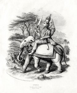 Indra, hindujen valonjumala, 1800-luku tekijältä Unbekannt