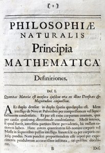 Newtonin "Principia Mathematican" nimilehden sisällä tekijältä Unbekannt
