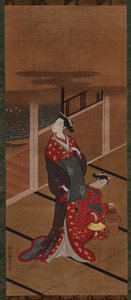 Interior: A Yujo and an Attendant Heating Water, Edo period, 1615-1868. tekijältä Unbekannt