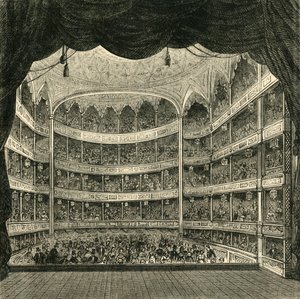 Drury Lane -teatterin sisustus, 1804, 1881. tekijältä Unbekannt