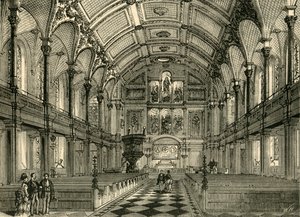 St. Andrewsin kirkon sisätilat, n. 1872. tekijältä Unbekannt
