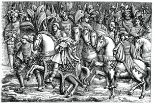 Francis I:n ja Henrik VIII:n haastattelu kultakankaan kentällä, 1520, 1870 tekijältä Unbekannt