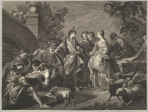 Jaakob saapuu Mesopotamiaan 1700-luvulla. tekijältä Unbekannt