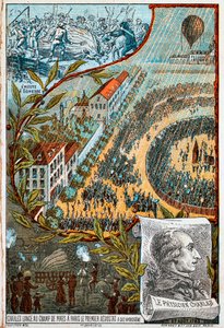 Jacques Charles laukaisee ensimmäisen aerostaattinsa Champ de Marsista, Pariisista, 1783 1890-luvulta. tekijältä Unbekannt