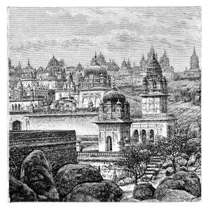 Jaina-temppelit, Junagadh, Gujarat, Intia, 1895 tekijältä Unbekannt