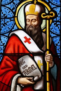 Jerusalemin patriarkka Saint Albert lasimaalaus Pont L
