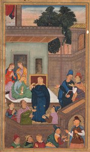 Jeesus herättää Jairuksen tyttären kuolleista, pyhyyden peilistä Mirat al-quds..., 1602-16 tekijältä Unbekannt