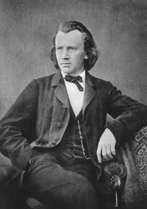 Johannes Brahms 1833-1897, saksalainen säveltäjä ja pianisti, c1866 tekijältä Unbekannt