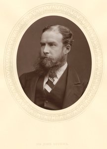 John Lubbock, ensimmäinen Baron Avebury, englantilainen pankkiiri, arkeologi, luonnontieteilijä ja poliitikko, c1880 tekijältä Unbekannt