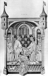 John Talbot, Earl of Shrewsbury, esittelee kirjan Margaret of Anjoulle, c1445, 1910 tekijältä Unbekannt