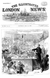John Tyndall luennoi sähkömagnetismista Royal Institutionissa Lontoossa. toukokuuta 1870 tekijältä Unbekannt