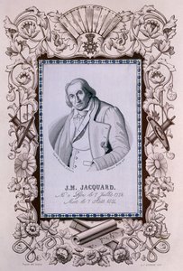 Joseph-Marie Jacquard, Jacquard-kutomakoneen keksijä, vuodelta 1850 tekijältä Unbekannt