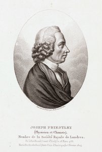 Joseph Priestley, englantilais-amerikkalainen teologi ja kemisti, n. 1780 tekijältä Unbekannt