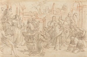 Joosef ja hänen veljensä Egyptissä [verso], 1600-luku. tekijältä Unbekannt