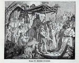 Karl IV saapuu Avignoniin, 1882 tekijältä Unbekannt