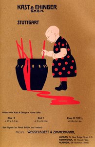 Kast & Ehinger G.M.B.H., Stuttgart - painettu numeroilla Blue 3, Red 1 ja Rose M 7125 12, 1909. tekijältä Unbekannt
