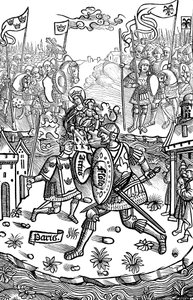 Kuningas Arthur taistelee jättiläistä vastaan, 1514 tekijältä Unbekannt