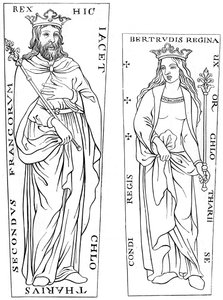 Kuningas Clotaire II 584-629 ja Bertude 575-604, 1100-luku 1849 tekijältä Unbekannt