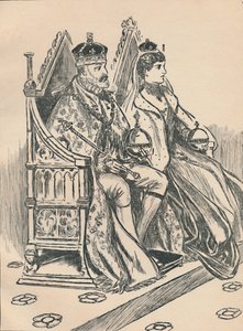 "Kuningas Edward VII ja kuningatar Alexandra", vuodelta 1907 tekijältä Unbekannt
