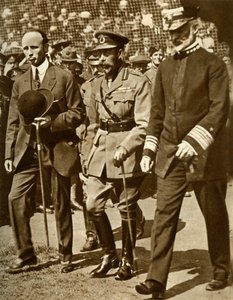 Kuningas Yrjö V osallistuu baseball-otteluun Stamford Bridgellä Lontoossa vuonna 1935. tekijältä Unbekannt