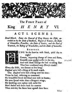 Kuningas Henrik VI. Act 1. Scene 1, c1723, 1946 tekijältä Unbekannt