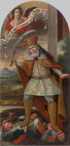 Kuningas Pyhä Stefanus taistelussa turkkilaisia vastaan, n. 1718-1719. tekijältä Unbekannt