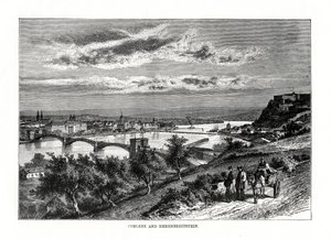 Koblenz ja Ehrenbreitsteinin linnoitus, Saksa, 1879 tekijältä Unbekannt