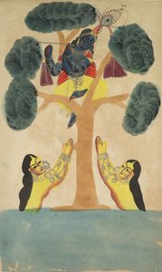 Krishna varastaa Cowgirls Gopi -vaatteet, 1800-luku. tekijältä Unbekannt