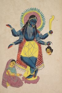 Krishna Kaliina Radhan palvoma, 1800-luku. tekijältä Unbekannt