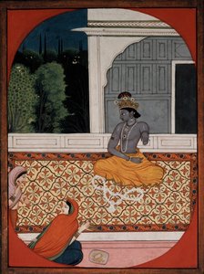 Krishna heittää pois seppeleensä, c1800 tekijältä Unbekannt