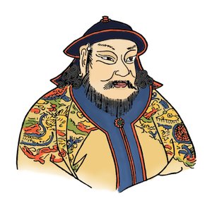 Mongolien valtakunnan Kublai-khan 1215-1294 ja Yuan-dynastian perustaja, 1912 tekijältä Unbekannt