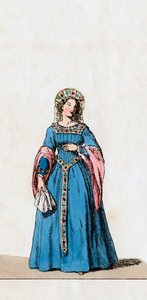 Odottajarouva, pukusuunnittelu Shakespearen näytelmään, Henry VIII, 1800-luku tekijältä Unbekannt