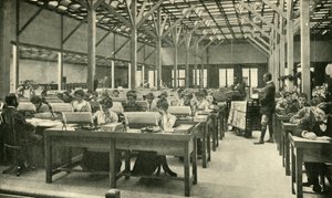 Lady Clerks taulukoimassa Yhdysvaltain väestönlaskennan raportteja, 1901. tekijältä Unbekannt