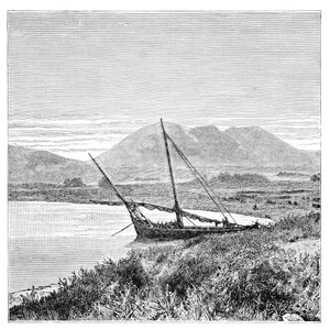 Van-järvi, Tadwan Bay ja Mount Nimrud, Turkki, 1895 tekijältä Unbekannt