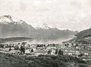 Wakatipu-järvi ja vuoret, Queenstown, Uusi-Seelanti, 1895. tekijältä Unbekannt