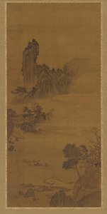 Maisema lauttaveneillä, Qing-dynastia, 1700-luku. tekijältä Unbekannt