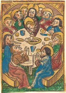 Viimeinen ehtoollinen, n. 1490. tekijältä Unbekannt