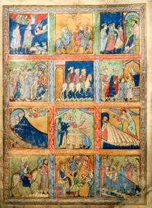 Lehti psalterille, Canterbury Christ Church, c1155-1160 tekijältä Unbekannt