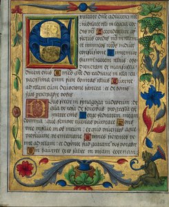 Lehti psalterista ja rukouskirjasta...1/3 leikattua lehteä, n. 1524. tekijältä Unbekannt
