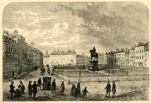 Leicester Square, noin 1750, 1881. tekijältä Unbekannt