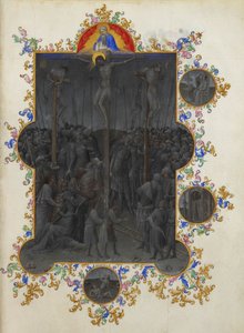 Les Très Riches Heures du Duc de Berry, Folio 153r - Kristuksen kuolema tekijältä Unbekannt