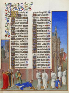 Les Très Riches Heures du Duc de Berry, Folio 72r - Pyhän Gregoriuksen kulkue - Pyhän Gregoriuksen kulkue tekijältä Unbekannt