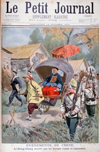 Li Hung-chang venäläisten ja japanilaisten joukkojen saattamana, Kiina, 1900 tekijältä Unbekannt
