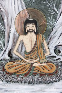 Buddhan elämä Nuori askeettinen harjoittaa äärimmäistä itsekuolemista kuuden vuoden ajan toivoen löytävänsä Totuuden, Soulin, Coree du Sudin tekijältä Unbekannt